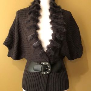 REDUCED!! Fitted Sweater Vest with touch of Fur